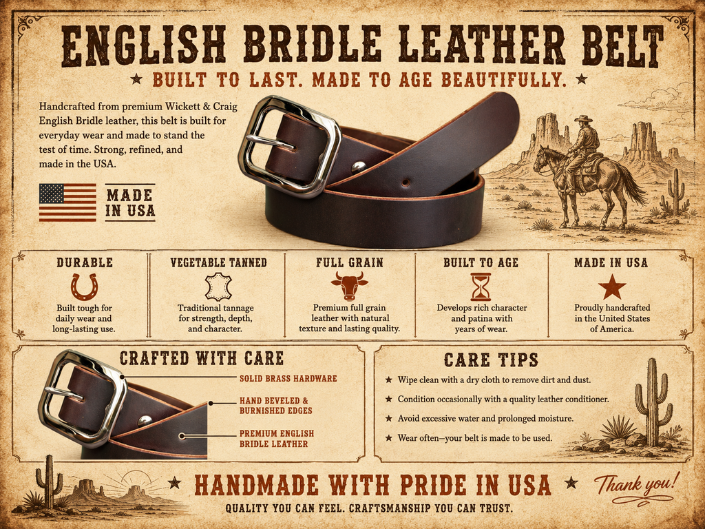 English Bridle Belt | Dark Brown